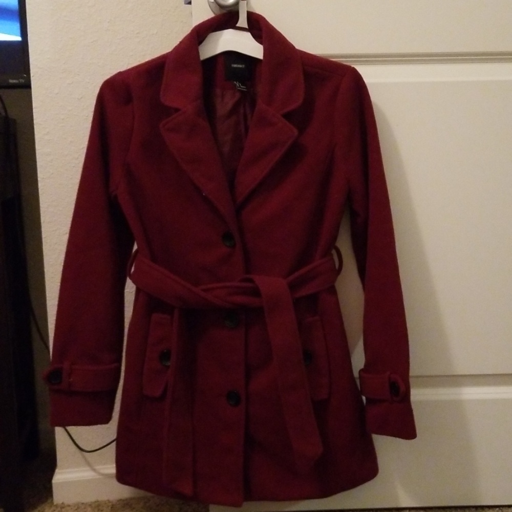 Wool pea coat w/hood